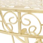 vidaXL Table d'appoint Vintage Demi-ronde Métal 72x36x74 cm Doré