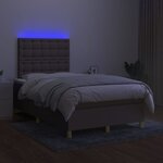 vidaXL Sommier à lattes de lit matelas et LED taupe 120x190 cm tissu