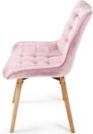 Lot de 8 chaises de salon salle à manger pied en bois et velours rose 01_0000592