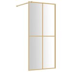 vidaXL Paroi de douche avec verre ESG transparent doré 100x195 cm