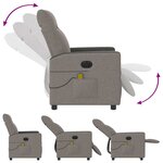 vidaXL Fauteuil de massage inclinable électrique Taupe Tissu