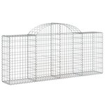 vidaXL Paniers à gabions arqués 3 Pièces 200x30x80/100 cm Fer galvanisé
