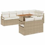 vidaXL Ensemble de canapé de jardin avec coussin 9 Pièces Beige et crème