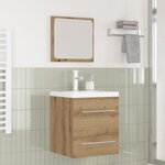 vidaXL Ensemble de mobilier de salle de bain 2 Pièces Chêne artisanal