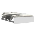 vidaXL Cadre de lit Blanc 140x190 cm bois d'ingénierie