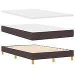 vidaXL Lit à ressort LED avec matelas Marron foncé 120 x 190 cm tissu