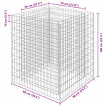 vidaXL Lit surélevé à gabion Acier galvanisé 90x90x100 cm