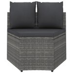 Salon de jardin meuble d'extérieur ensemble de mobilier 8 pièces avec coussins résine tressée gris 02_0017671