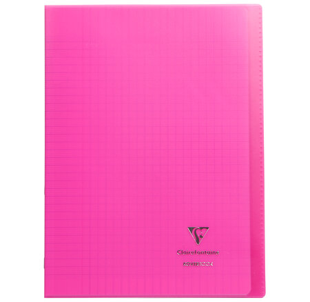 Cahier Protège-cahier Koverbook Piqué Polypro A4 96p séyès Rose Transparent CLAIREFONTAINE