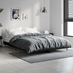 vidaXL Cadre de lit noir 135x190 cm bois d'ingénierie