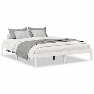 vidaXL Cadre de lit extra long sans matelas 140x210 cm bois massif pin