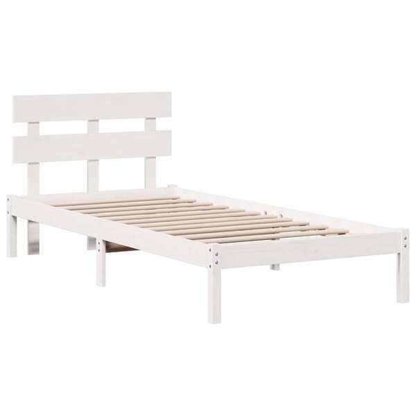 vidaXL Cadre de lit Blanc 80 x 200 cm Bois de pin massif