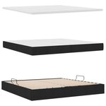 vidaXL Lit de rangement LED avec matelas Noir 200 x 200 cm Tissu