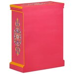 vidaXL Buffet Bois massif de manguier Peinture rose à la main