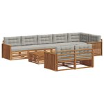vidaXL Ensemble de canapés d'extérieur 9 Pièces Gris Naturel et Clair