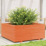 vidaXL Jardinière cire marron 110x110x49 5 cm bois de pin massif