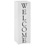 vidaXL Porte-parapluie Welcome Acier Blanc