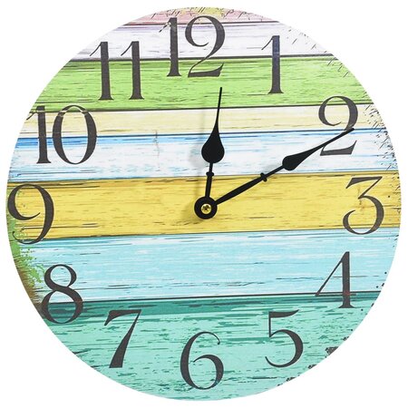 vidaXL Horloge murale Multicolore 30 cm MDF