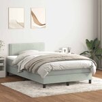 vidaXL Sommier à lattes de lit et matelas gris clair 120x220cm velours