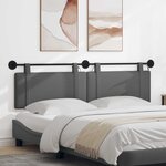 vidaXL Tête de lit suspendue Avec lumière LED Gris foncé Tissu