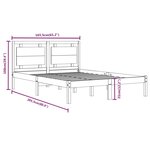 vidaXL Cadre de lit Blanc Bois massif 160x200 cm