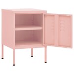 vidaXL Table de chevet Rose 35x35x51 cm Acier