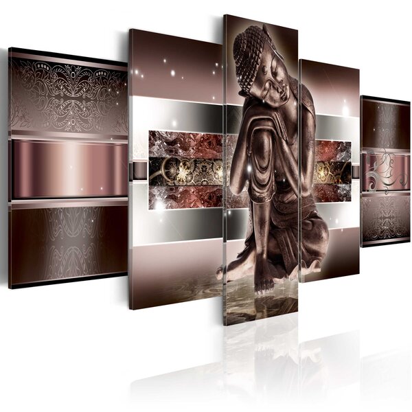 Tableau - sleeping buddha in reds l x h en cm 200x100