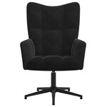 vidaXL Chaise de relaxation avec tabouret Noir Velours