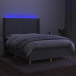 vidaXL Sommier à lattes de lit matelas LED Gris clair 140x190 cm Tissu
