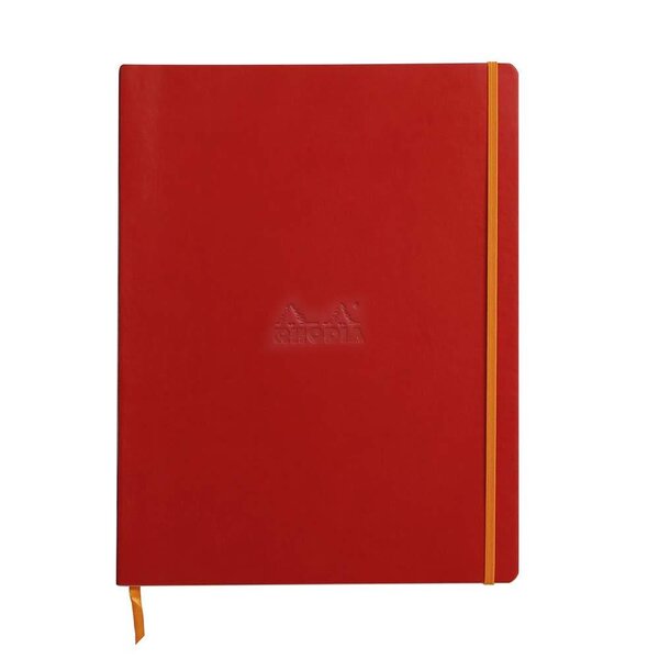 Cahier Souple Coquelicot - A4+ - Ligné - 160 p - Papier Ivoire 90 g/m² - Simili Cuir RHODIA