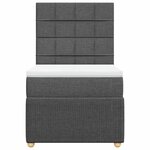 vidaXL Sommier à lattes de lit et matelas Gris foncé 90x190 cm Tissu