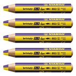 Crayon multi-talents woody 3 in 1 duo - jaune-violet x 5 STABILO