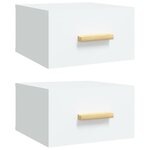 vidaXL Tables de chevet murales 2 Pièces blanc 35x35x20 cm