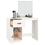 vidaXL Coiffeuse Blanc 95x50x134 cm Bois de pin massif