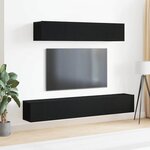 vidaXL Ensemble de meubles TV 4 pièces en bois noir