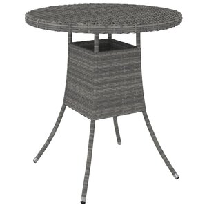 vidaXL Table de jardin Gris 70x70x73 cm Résine tressée