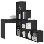 vidaXL Bureau d'angle avec étagère Chêne noir 101 5 x 149 5 x 149 5 cm