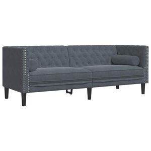 vidaXL Canapé Gris foncé 194 x 74 5 x 70 5 cm Velours