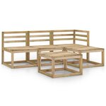 vidaXL Salon de jardin 5 Pièces bois de pin imprégné de vert