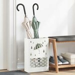 vidaXL Porte-parapluie avec stockage Blanc 28 x 12 x 41 cm Acier