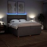 vidaXL Sommier à lattes de lit avec matelas Taupe 200x200 cm Tissu