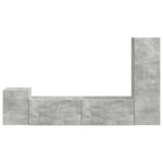 vidaXL Ensemble meuble TV 4 Pièces Gris béton Bois d'ingénierie