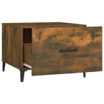 vidaXL Table basse avec pieds en métal Chêne fumé 50x50x40 cm