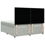 vidaXL Sommier à lattes de lit et matelas Gris clair 200x200cm Velours