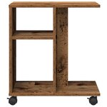 Table d'appoint vidaXL avec roulettes en bois ancien 50x30x55 cm en contreplaqué