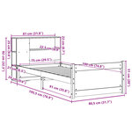 vidaXL Lit bibliothèque sans matelas blanc 75x190cm bois de pin massif