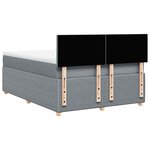 vidaXL Sommier à lattes de lit avec matelas Gris clair 140x200cm Tissu