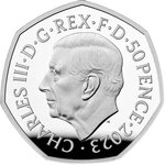 Monnaie en argent 50 pence g 8 millésime 2023 harry potter 25 anniversary hogwarts