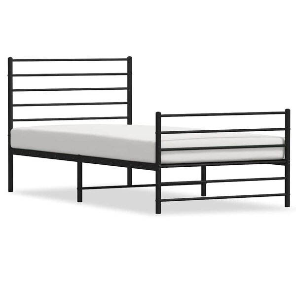 vidaXL Cadre de lit métal sans matelas avec pied de lit noir 80x200 cm