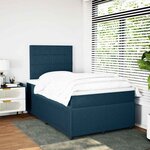 vidaXL Sommier à lattes de lit et matelas bleu 120x200 cm velours
